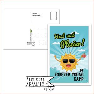Kaart Op Kamp -> Forever Young - Thuisblijvers No: 06 - 1 (Veel plezier-Zon-Limo-Wolk-blauw)