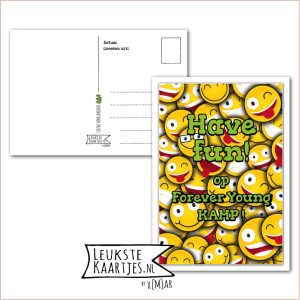 Kaart Op Kamp -> Forever Young - Thuisblijvers No: 09 - 1 (Have Fun-Smileys-geel)