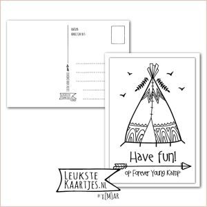 Kaart Op Kamp -> Forever Young - Thuisblijvers No: 11 - 2 (Have Fun-Tippie-zwart/wit)