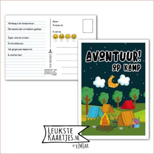 Kaart Op Kamp -> Kaarten Mee – No: 60 /6 (Avontuur! Op kamp – Tenten tussen bomen bij nacht)