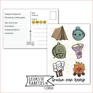 Kaart Op Kamp -> Kaarten Mee - No: 64 /6-22 (Groeten van kamp - Kamp reis elementen Kawaii)
