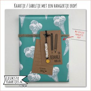 Labeltje -> Topper - No:08 (Hanger Gele Smiley - Een bedankje voor jou - Potloodjes - Zwart-Kraft/Karton)