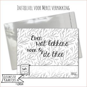 Merci insteekvel -> Lekkers bij de thee – No:03 (Wat lekkers bij de thee, Takjes met blaadjes, zwart/wit)