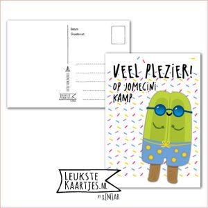 Kaart Op Kamp -> JoMeGiNi - Thuisblijvers No: 30 /3-12 (Veel plezier! Op kamp – Gekleurde hageltjes, Dubbellikker ijsje)
