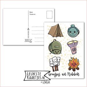 Kaart Op Kamp -> JoMeGiNi - Thuisblijvers No: 40 /3-22 (Groetjes van thuis - Kamp reis elementen Kawaii)