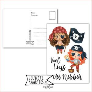 Kaart Op Kamp -> JoMeGiNi - Thuisblijvers No: 42 /4-2 (Veel liefs uit Nibbik - Piraten meiden)