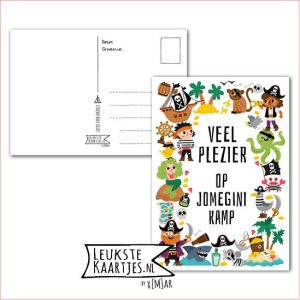 Kaart Op Kamp -> JoMeGiNi - Thuisblijvers No: 43 /4-3 (Veel plezier op JoMeGiNi kamp - Piraten in frame)