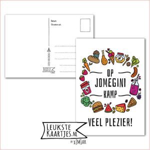 Kaart Op Kamp -> JoMeGiNi - Thuisblijvers No: 55 /4-16 (Op JoMeGiNi kamp, Veel plezier! - Groente in rond frame)