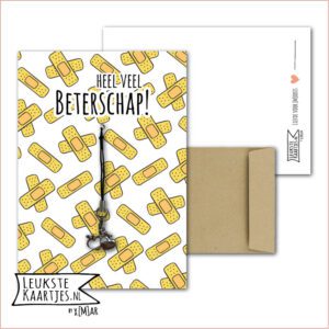 Kaartkadootje -> Hangertje Beterschap - No:11 (Heel veel Beterschap - Appeltjes hartjes - Pleisters over elkaar)