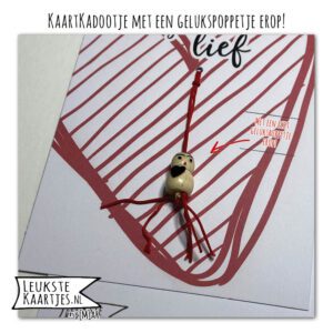 Kaartkadootje -> Gelukspoppetje Hartje - No:07 (Ik vind je lief - Liefde - Groot rood hart)^ - Afbeelding 2