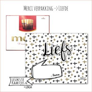 Merci Chocolade -> Liefde - No:12 (Liefs - Plusjes Goudkleurig/Zwart/Wit)