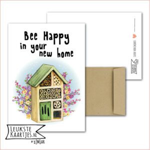 Kaart Dieren -> Bijen Bees - Nr 17 (Bee Happy in your new home - Bijenhotel)
