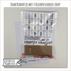 Kaartkadootje -> Kleurpotloodjes - Schooljaar - No:03 (Bedankt voor Kleurrijke schooljaar - Spel Kleuren Sudoku, ijsjes)^ - Afbeelding 4