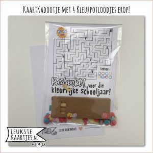 Kaartkadootje -> Kleurpotloodjes - Schooljaar - No:04 (Bedankt voor Kleurrijke schooljaar - Spel Letter Doolhof)^ - Afbeelding 4