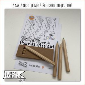Kaartkadootje -> Kleurpotloodjes - Schooljaar - No:04 (Bedankt voor Kleurrijke schooljaar - Spel Letter Doolhof)^ - Afbeelding 3