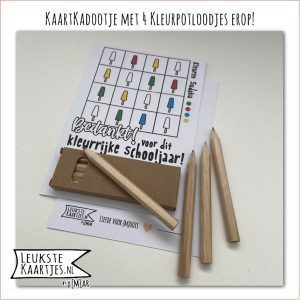 Kaartkadootje -> Kleurpotloodjes - Schooljaar - No:03 (Bedankt voor Kleurrijke schooljaar - Spel Kleuren Sudoku, ijsjes)^ - Afbeelding 3