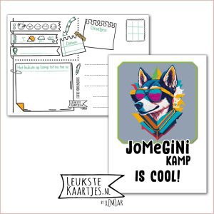 Kaart Op Kamp -> JoMeGiNi No: 99 /8 (JoMeGiNi Kamp is cool! - Stoere hond met zonnebril)