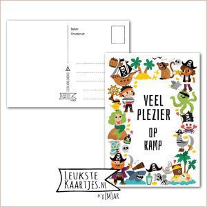 Kaart Op Kamp -> Thuisblijvers No: 43 /4 (Veel plezier op kamp – Piraten frame)