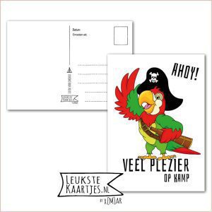 Kaart Op Kamp -> Thuisblijvers No: 44 /4 (Ahoy! Veel plezier op kamp – Piraten papegaai)