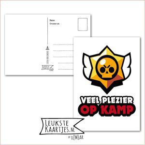 Kaart Op Kamp -> Thuisblijvers No: 57 /5 (Veel plezier op kamp - Brawl Stars ster)