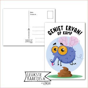 Kaart Op Kamp -> Thuisblijvers No: 61 /5 (Geniet ervan! op kamp - Strontvlieg op drop)