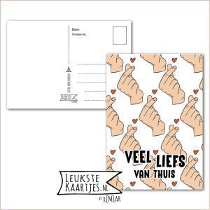 Kaart Op Kamp -> Thuisblijvers No: 64 /5 (Veel liefs van thuis - Koreaans hartje van vingers)