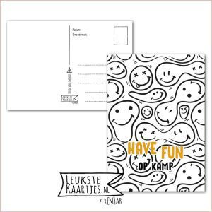 Kaart Op Kamp -> Thuisblijvers No: 65 /5 (Have fun op kamp - Gesmolten smilies/smileys)
