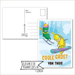 Kaart Op Kamp -> Thuisblijvers No: 67 /5 (Coole groet van thuis – Augurk en Banaan in sneeuw)