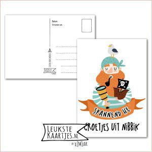 Kaart Op Kamp -> JoMeGiNi - Thuisblijvers No: 41 /4-1 (Spannend he - Groetjes uit Nibbik - Praat met meeuw op hoofd)