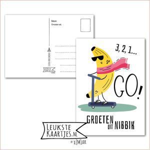 Kaart Op Kamp -> JoMeGiNi - Thuisblijvers No: 54 /4-15 (3,2,1... GO! - Groetjes uit Nibbik – Banaan op step)