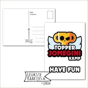 Kaart Op Kamp -> JoMeGiNi - Thuisblijvers No: 56 /5-1 (Topper JoMeGiNi kamp, Have Fun - Brawl star beker)
