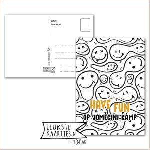 Kaart Op Kamp -> JoMeGiNi - Thuisblijvers No: 65 /5-10 (Have fun, op JoMeGiNi kamp - Uitgelopen smilies/smileys)