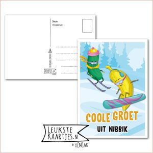 Kaart Op Kamp -> JoMeGiNi - Thuisblijvers No: 67 /5-12 (Coole groet uit Nibbik - Coole augurk en banaan in sneeuw)