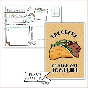 Kaart Op Kamp -> JoMeGiNi No: 139 /11-10 (TACOBARA op kamp met JoMeGiNi - Capybara in een taco)