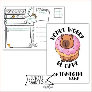 Kaart Op Kamp -> JoMeGiNi No: 133 /11-4 (Donut worry be capy op JoMeGiNi Kamp - Capybara in donut)