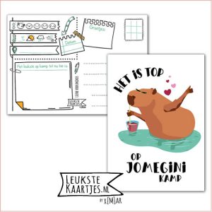 Kaart Op Kamp -> JoMeGiNi No: 134 /11-5 (Het is TOP op JoMeGiNi Kamp - Capybara met limo)