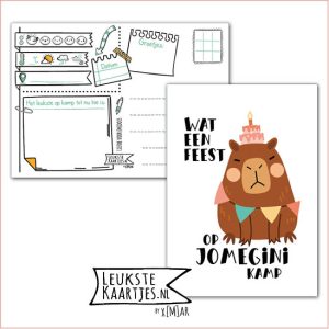 Kaart Op Kamp -> JoMeGiNi No: 135 /11-6 (Wat een FEEST op JoMeGiNi Kamp - Capybara met slingers)