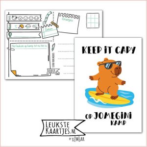 Kaart Op Kamp -> JoMeGiNi No: 137 /11-8 (Keep it CAPY op JoMeGiNi Kamp - Capybara op surfplank)
