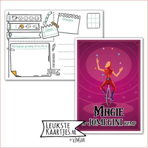 Kaart Op Kamp -> JoMeGiNi No: 144 /12-5 (MAGIE op JoMeGiNi kamp - Jonglerende Nar/Joker)