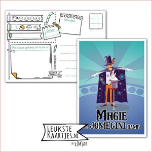 Kaart Op Kamp -> JoMeGiNi No: 145 /12-6 (MAGIE op JoMeGiNi kamp - Goochelaar met konijn)