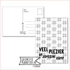 Kaart Op Kamp -> JoMeGiNi - Thuisblijvers No: 68 /6-1 (Veel plezier op JoMeGiNi kamp - Boter Kaas en Eieren)