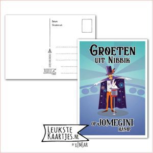 Kaart Op Kamp -> JoMeGiNi - Thuisblijvers No: 78 /6-11 (Groeten uit Nibbik op JoMeGiNi kamp - Goochelaar met konijn)