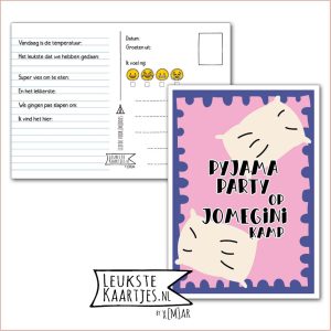 Kaart Op Kamp -> JoMeGiNi No: 150 /13-3 (Pyjama party op JoMeGiNi kamp - Kussens)