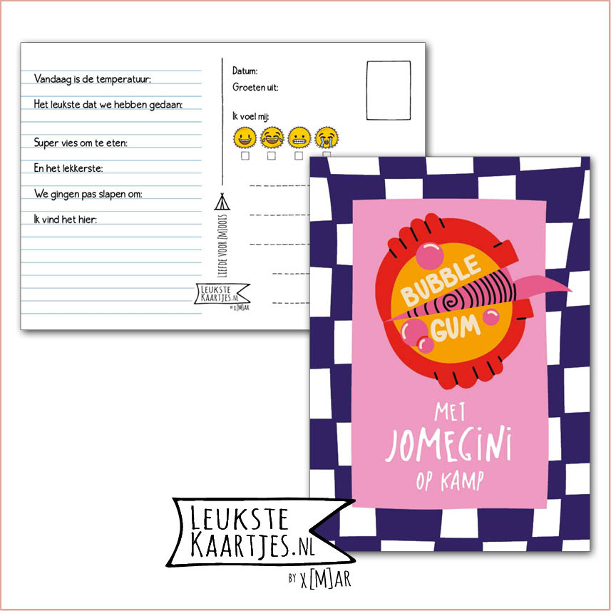 Kaart Op Kamp -> JoMeGiNi No: 156 /13-9 (Met JoMeGiNi op kamp - Bubble Gum)