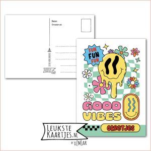 Kaart Op Kamp -> Thuisblijvers No: 78 /6 (Fun Good Vibes, Groetjes β Smiley groene ruit)
