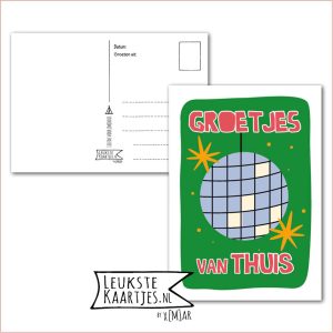 Kaart Op Kamp -> Thuisblijvers No: 71 /6 (Groetjes van thuis – Discobal groen)