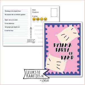 Kaart Op Kamp -> Kaarten Mee - No: 67 /7 (Pyjama party op kamp – Kussens)